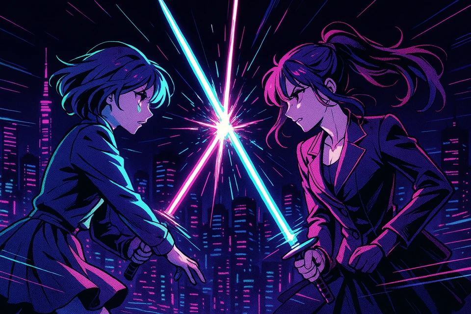 AI-generated anime action panel created in Gootaku